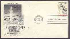 United States 1966 Marine Corps Reserve on illustrated cover with first day cancel, SG 1295, stamps on militaria, stamps on helicopters