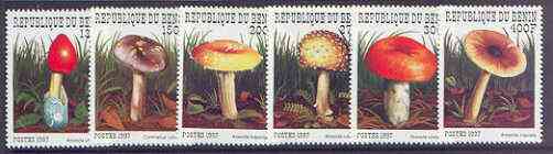Benin 1997 Mushrooms complete perf set of 6 unmounted mint, SG 1684-89*, stamps on fungi