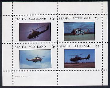 Staffa 1982 Helicopters #3 perf set of 4 values (10p to 75p) unmounted mint, stamps on , stamps on  stamps on aviation    helicopter