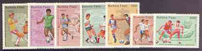 Burkina Faso 1985 Football World Cup perf set of 7 unmounted mint, SG 756-62, stamps on , stamps on  stamps on football, stamps on  stamps on sport