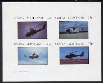 Staffa 1982 Helicopters #3 imperf set of 4 values (10p to 75p) unmounted mint, stamps on aviation    helicopter