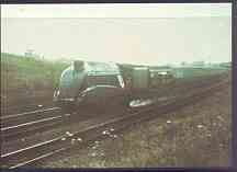 Postcard produced in 1980's in full colour showing L&NER Gresley A4 Class 4-6-2 'Mallard', unused and pristine, stamps on railways, stamps on scots, stamps on scotland