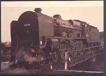 Postcard produced in 1980's in full colour showing LMS Fowler 'Patriot' Class 'Duke of Sutherland', unused and pristine, stamps on railways
