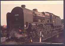 Postcard produced in 1980's in full colour showing LMS Fowler 'Patriot' Class 'Duke of Sutherland', unused and pristine, stamps on , stamps on  stamps on railways