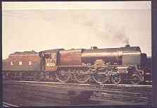 Postcard produced in 1980's in full colour showing LMS Fowler 'Royal Scot' Class 4-6-0, unused and pristine, stamps on railways, stamps on scots, stamps on scotland