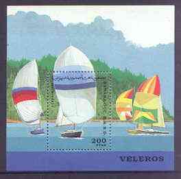 Sahara Republic 1996 Sailing Yachts perf miniature sheet unmounted mint, stamps on ships, stamps on yachting