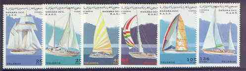 Sahara Republic 1996 Sailing Yachts perf set of 6 unmounted mint, stamps on , stamps on  stamps on ships, stamps on  stamps on yachting