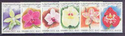 Sahara Republic 1996 Flowers perf set of 6 unmounted mint, stamps on , stamps on  stamps on flowers, stamps on  stamps on orchids