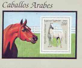 Sahara Republic 1993 Horses perf m/sheet unmounted mint, stamps on animals, stamps on horses