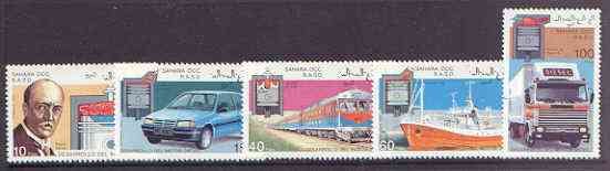 Sahara Republic 1993 Diesel Powered Transport perf set of 5 unmounted mint, stamps on , stamps on  stamps on transport, stamps on  stamps on trucks, stamps on  stamps on railways, stamps on  stamps on ships, stamps on  stamps on cars