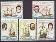 Sahara Republic 1990 500th Anniversary of Discovery of America by Columbus perf set of 5 unmounted mint, stamps on , stamps on  stamps on ships, stamps on  stamps on explorers, stamps on  stamps on columbus
