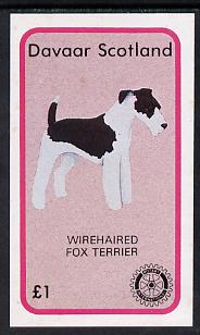 Davaar Island 1984 Rotary -Dogs (Wire-haired Fox Terrier) imperf souvenir sheet (Â£1 value) unmounted mint, stamps on animals    dogs    rotary   fox-terrier