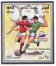 Iraq 1998 France 98 Football World Cup imperf m/sheet (vert) unmounted mint, Mi BL 81, stamps on , stamps on  stamps on football, stamps on  stamps on sport