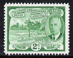 St Kitts-Nevis 1952 KG6 Warner Park 2c from Pictorial def set unmounted mint SG 95, stamps on , stamps on  kg6 , stamps on 