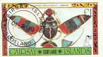 Gairsay 1979 Egyptology (Scarab Ornament) imperf souvenir sheet (£1 value) cto used, stamps on egyptology, stamps on history, stamps on tourism, stamps on insects, stamps on jewelry