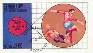 Eynhallow 1974 Football World Cup imperf souvenir sheet (£1 value) cto used, stamps on football, stamps on sport