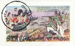 Staffa 1972 Pictorial imperf souvenir sheet (35p value) Argyll & Sutherlands at Battle of Alma cto used, stamps on militaria, stamps on battles 