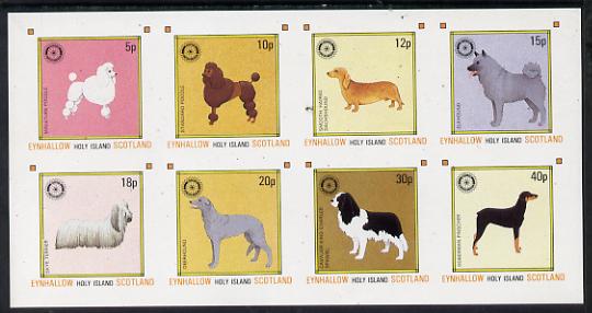 Eynhallow 1984 Rotary - Dogs imperf set of 8 values (5p to 40p) unmounted mint, stamps on , stamps on  stamps on animals    dogs     rotary   poodle   dachshund   elkhound   skye terrier   deerhound     king charles   doberman