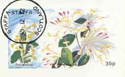 Staffa 1972 Flowers #01 - Polyanthus & Honeysuckle 35p imperf souvenir sheet cto used, stamps on , stamps on  stamps on flowers