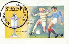 Staffa 1972 Pictorial imperf souvenir sheet (35p value) Celtic & Rangers Scottish Cup cto used, stamps on football, stamps on sport, stamps on scots, stamps on scotland