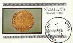 Nagaland 1973 Coins imperf souvenir sheet (2ch value) cto used, stamps on coins