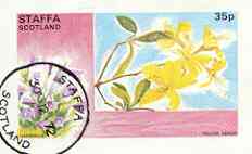 Staffa 1972 Flowers #01 - Harebells & Azalea 35p imperf souvenir sheet cto used, stamps on flowers