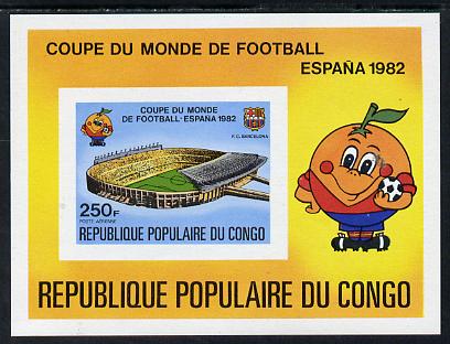 Congo 1980 World Cup Football 250f imperf m/sheet unmounted mint, stamps on football   sport 