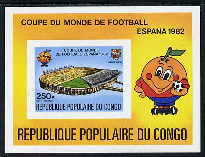 Congo 1980 World Cup Football 250f imperf m/sheet unmounted mint, stamps on football   sport