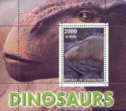 Somaliland 2001 Dinosaurs perf m/sheet #1 containing one value unmounted mint, stamps on , stamps on  stamps on dinosaurs, stamps on  stamps on 