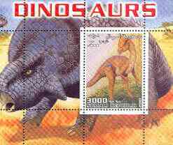 Somalia 2001 Dinosaurs perf m/sheet #2 containing one value unmounted mint, stamps on , stamps on  stamps on dinosaurs, stamps on  stamps on 