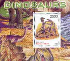 Timor (East) 2001 Dinosaurs perf m/sheet #2 containing one value unmounted mint, stamps on , stamps on  stamps on dinosaurs, stamps on  stamps on 