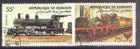 Djibouti 1985 locomotives perf set of two fine used SG 951-952*, stamps on , stamps on  stamps on railways