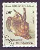 Djibouti 1978 The Hare by Albeert Durer fine used, SG 740*, stamps on arts, stamps on hares, stamps on durer, stamps on rabbits, stamps on renaissance