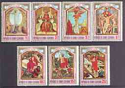 Equatorial Guinea 1974 Easter Paintings perf set of 7 fine used, stamps on arts, stamps on easter