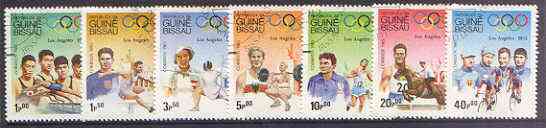 Guinea - Bissau 1983 Los Angeles Olympic Games  (1st Issues) perf set of 7 very fine used, SG 767-73, Mi 690-96*, stamps on , stamps on  stamps on sport, stamps on  stamps on olympics, stamps on  stamps on swimming, stamps on  stamps on hurdles, stamps on  stamps on fencing, stamps on  stamps on weightlifting, stamps on  stamps on marathon, stamps on  stamps on show jumping, stamps on  stamps on bicycles