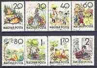 Hungary 1960 Fairy Tales (2nd series) perf set of 8 very fine cto used, SG 1702-09*, stamps on , stamps on  stamps on literature, stamps on  stamps on children, stamps on fairy tales