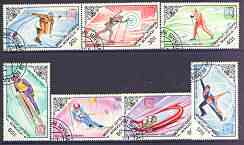 Mongolia 1984 Sarajevo Winter Olympic Gold Medalists perf set of 7 fine cto used, SG 1635-41*, stamps on olympics, stamps on sport, stamps on skating, stamps on bobsled, stamps on skiing, stamps on 