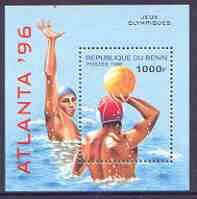 Benin 1996 Atlanta Olympic Games (2nd Issue) perf m/sheet (Water Polo) unmounted mint SG MS 1353, stamps on olympics, stamps on sport, stamps on water polo