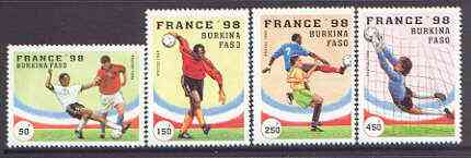 Burkina Faso 1996 Football World Cup perf set of 4 unmounted mint, , stamps on , stamps on  stamps on football, stamps on  stamps on sport