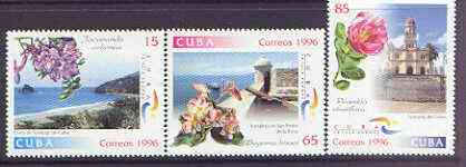 Cuba 1996 Tourism and Flowers perf set of 4 unmounted mint, SG 4092-95, stamps on tourism, stamps on flowers, stamps on forts