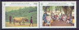 Guinea - Conakry 1995 50th Anniversary of FAO perf set of 2 unmounted mint, SG 1648-49, stamps on oxen, stamps on bovine, stamps on animals, stamps on food