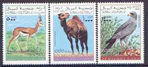 Somalia 1999 African Fauna perf set of 3 values, unmounted mint, stamps on , stamps on  stamps on animals, stamps on  stamps on camels, stamps on  stamps on birds, stamps on  stamps on 