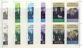Sanda Island 1986 Royal Wedding perf sheetlet of 4 opt'd Duke & Duchess of York in gold, the set of 5 progressive proofs, comprising single colour, 2-colour, two x 3-colour combinations plus completed design, all with opt. (20 proofs) unmounted mint, stamps on royalty, stamps on andrew & fergie
