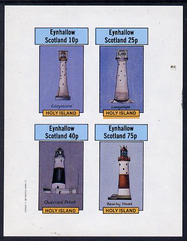 Eynhallow 1982 Lighthouses imperf set of 4 values (10p to 75p) unmounted mint, stamps on , stamps on  stamps on lighthouses     ships       rescue