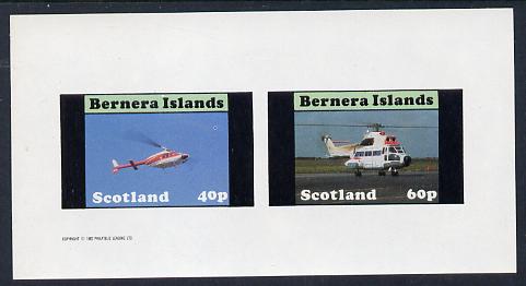 Bernera 1982 Helicopters #2 imperf set of 2 values (40p & 60p) unmounted mint, stamps on , stamps on  stamps on aviation    helicopter