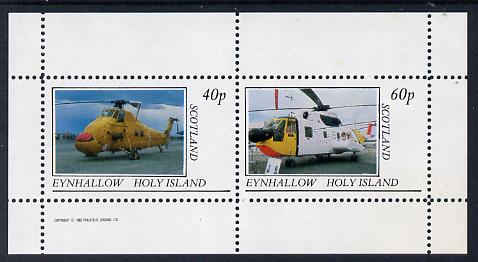 Eynhallow 1982 Helicopters #1 perf set of 2 values (40p & 60p) unmounted mint, stamps on , stamps on  stamps on aviation    helicopter