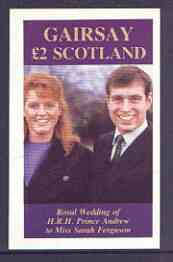 Gairsay 1986 Royal Wedding imperf deluxe sheet (£2 value) unmounted mint, stamps on royalty, stamps on andrew & fergie