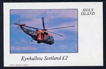 Eynhallow 1982 Helicopters #1 imperf deluxe sheet (£2 value) unmounted mint, stamps on aviation    helicopter
