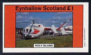 Eynhallow 1982 Helicopters #2 imperf souvenir sheet (£1 value) unmounted mint, stamps on aviation    helicopter