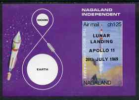 Nagaland 1969 The Moon programme 1ch25 m/sheet optd Lunar Landing Apollo 11 imperf unmounted mint, stamps on space